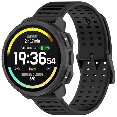 for SUUNTO Vertical2�p�o���h 22MM �x���g �ւ��o���h �V���R���� �_�炩�� �ʋC�� �ϋv�� �X�|�[�c�o���h �A�N�Z�T���[�i�u���b�N�j