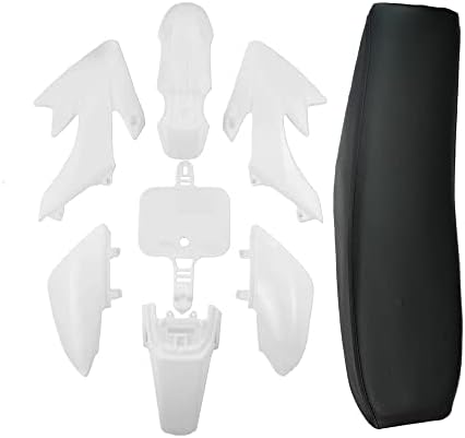 CLEO Kit de plástico con asiento negro para CRF50 XR50, motocicleta china de 50 cc, carenados de repuesto de plástico con asiento (blanco)