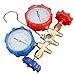Mulcort AC Manifold Gauge Set, HVAC R134a R32 R22 R410A 3 Way Brass Automotive AC Gauges with Color Coded Hoses Adapter for Refrigerant Charging Recovery