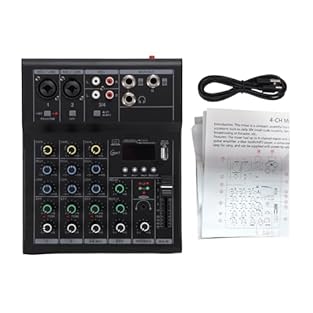 [PORTABLE DESIGN] Compact and lightweight mixer for small musical events and home production. [VERSATILE INPUT OPTIONS] Supports guitars, BT and MP3 players with 4 channels and 48V phantom power. [FLEXIBLE POWER] Works with computers, power banks or ...