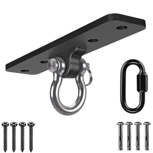 Dolibest Staffa di montaggio a parete, ancoraggio a soffitto per kit di allenamento in sospensione a casa, cinghie di sospensione, anelli da ginnastica, altalena e amaca, sistemi di allenamento per la