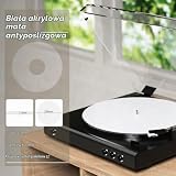 Akrylowa Podkładka Gramofonowa, do Gramofonów Winylowych LP, Profesjonalna Mata Talerzowa Redukująca Statyczny Kurz, do Gramofonów 12-calowych (Jasny biały)