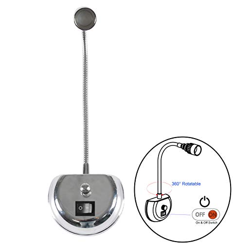 Facon 12V LED plafonnier mur lampe de chevet de lecture lumière de la carte lumières de la carte tourner et pivoter avec interrupteur tactile Dimmable pour RV bateau remorque caravane camping-car
