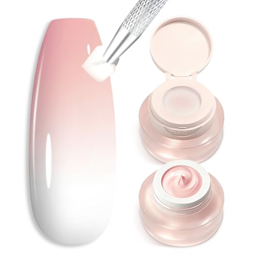 Shining She Kit de Vernis à Ongles Ombre, 1 Pcs Rose clair Gel Ombré à Tamponner Effet Dégradé pour la manucure française et Art de l'ongle Effet Blush,...