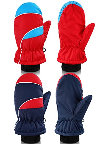 Image of SATINIOR Kids Snow Mittens Waterproof Winter Ski Gloves Warm Thicken Snow Gloves for Girls Boys