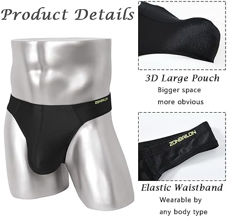 JINSHI Men's Thong Underwear Sexy Ice Silk Glossy G String Male Athletic Thongs T Back For Men Bikini Briefs