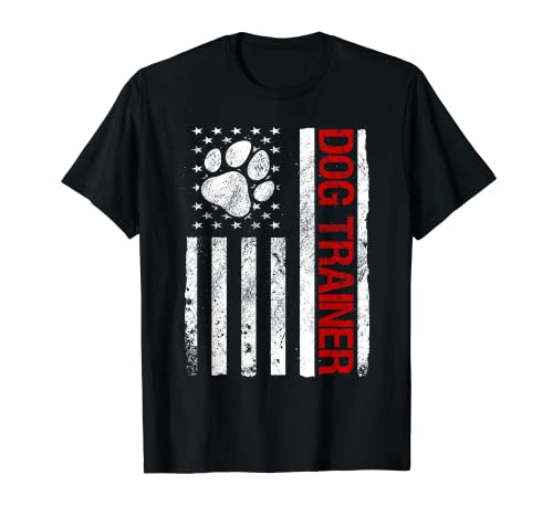 Funny Dog Trainer USA American Flag Dog Lover T-Shirt