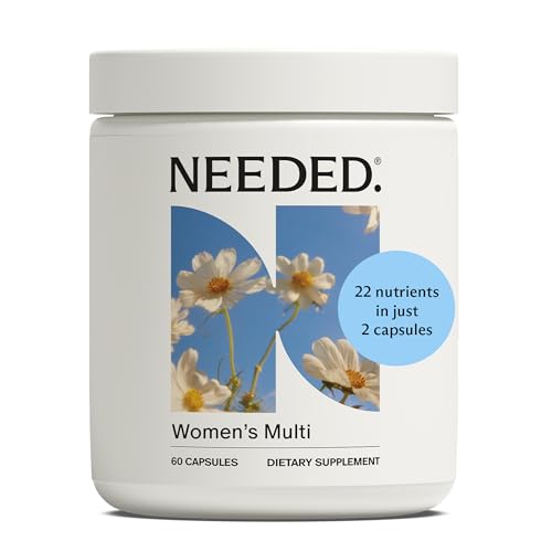 Needed. Multivitamin for Women with 22 Vitamins Minerals and Antioxidants - Daily Womens Multivitamin - Vitamin B12 B6 D3 4000IU Choline Biotin Magnesium Folate and More (60 Count)