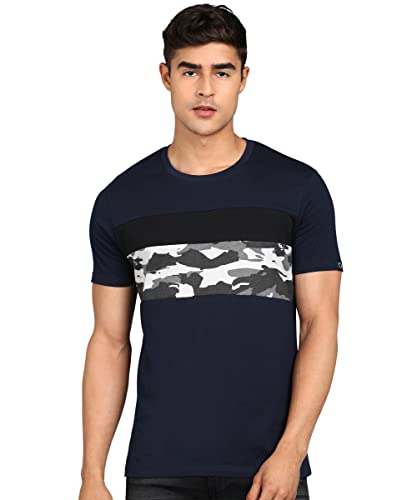 Image of Urbano Fashion Men's Military Camouflage Printed Slim Fit Half Sleeve Cotton T-Shirt