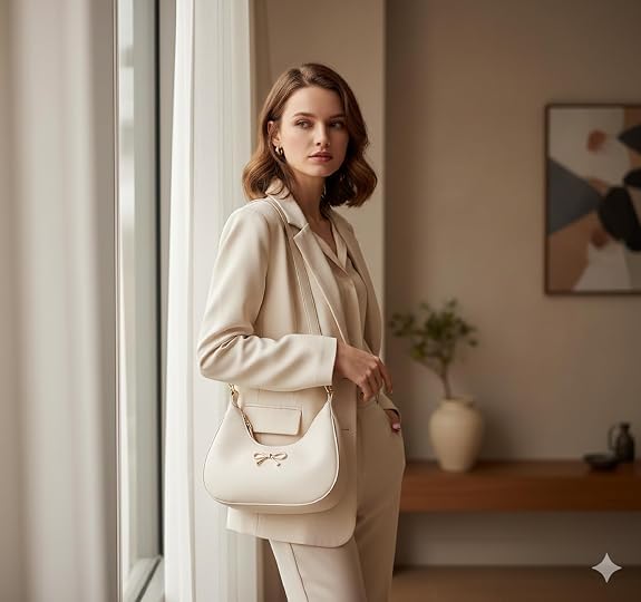 Image of Sky Magic Stylish Bag Women's Hobo Shoulder Bag with Bow Detail, Faux Leather Crossbody Handbag for Women