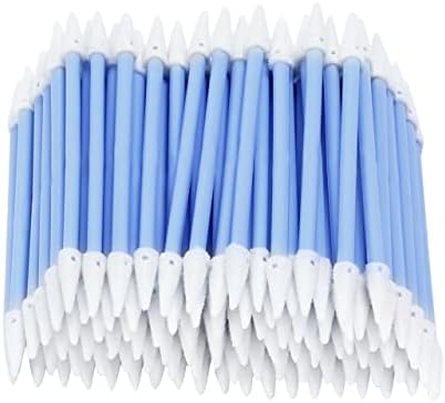 AAwipes Double-Tipped Cleaning Swabs 2.9" [New] (100pcs Blue 3.2 mm Head, 73 mm Length), Foam Cleaning Swabs with Spiral Shape for Tiny Tight Space of PCB Board, Printer, Inkjet, etc (D7230C)
