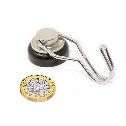 FIRST4MAGNETS Black Swivel Hook for Holding Rope Wires and Clothing - 25mm Dia - Pack of 4, 25mm Diameter - Image 3