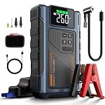 Car Battery Charger Jump Starter with Air Compressor, 4500A Jump Box for Car Battery Portable Jumper Cables with Battery Pack, 12V Jumpstart Combo 150PSI Tire Inflator Air Pump (8.5L Gas/7.0L Diesel)