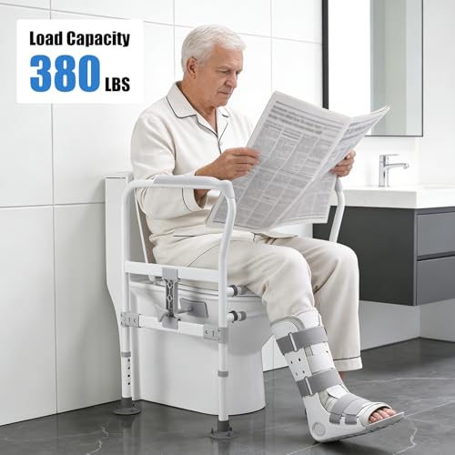 Toilet Safety Rails for Seniors, Zynuhmo Adjustable Toilet Safety Frame with Non-Slip Handles for Elderly, Handicap & Disabled, Foldable Toilet Handles Toilet Rail Stand Up Assist Fit Most Toilets by Zynuhmo - Image 7