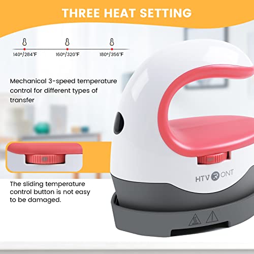 Htvront Heat Press Mini Heat Press Machine, Small Heat Press Portable Iron Press Machine For T Shirts, Hats, Heating Transfer Projects #TOP1