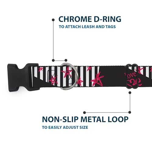 Collier pour chien Buckle-Down à boucle plastique réglable de 33 à 43 cm