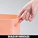 mDesign Plastic Small Trash Can, 1.5 Gallon/5.7-Liter Wastebasket, Narrow Garbage Bin with Handles for Bathroom, Laundry, Home Office - Holds Waste, Recycling, 10