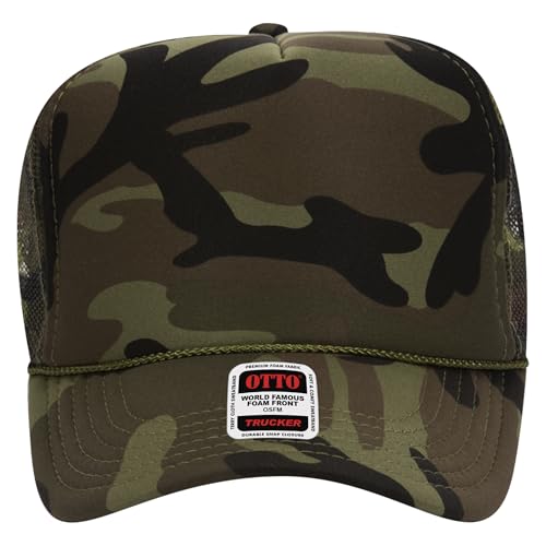 Image of OTTO Polyester Foam Front 5 Panel High Crown Mesh Back Trucker Hats in 97, Bulk, Wholesale