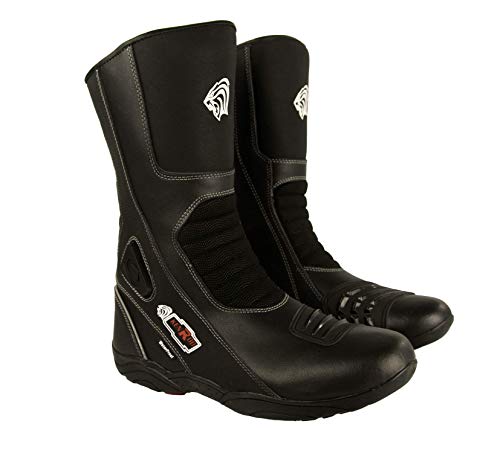 KEN ROD Bottes en Cuir de Moto | Bottes Home Cuir | Bottes Chaussures Moto | Bottes de Motard en Cuir | Bottes Cuir