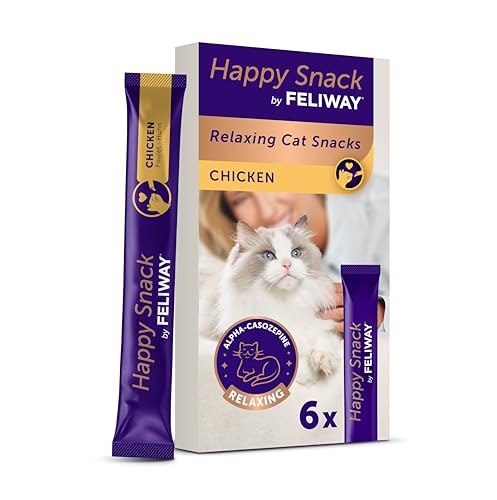 Happy Snack by FELIWAY Delicious Calming Creamy Cat Treats 6 snack sticks - Helps cats feel calmer and promotes bonding
