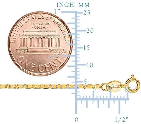 Jewelry Affairs 10k Yellow Gold Mariner Link Chain Necklace, 1.2mm image 5