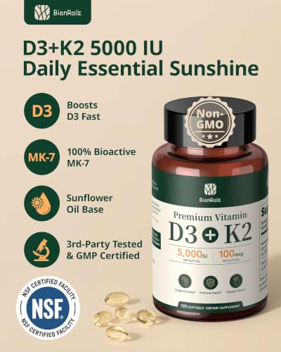 BienRaíz Vitamin D3 K2 Softgels