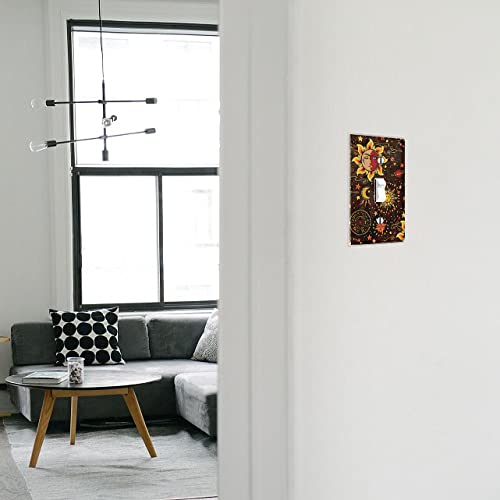 Plaque murale interrupteur à bascule cache prise design celestial sun moon stars rose - 7