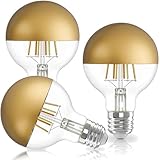 Vanpus Lampe LED Edison E27 6W - Pack de 3, Blanc Chaud 2700K, Dimmable, Design Edison Vintage avec Bougie Dorée ⌀80, Lumière Diffuse, Semi-Chromé - Technologie à Filament​