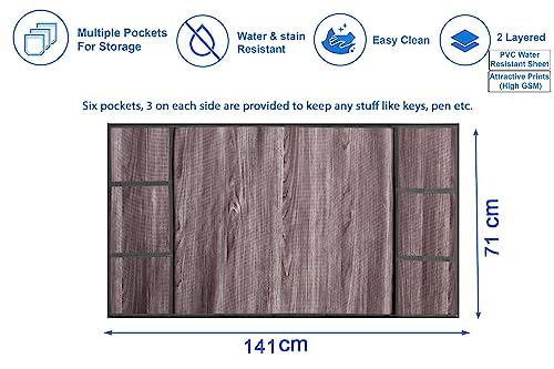 Image of Stylista Refridgerator top Cover Suitable for Samsung RS76CG8003S9HL, 653 Liter Fridge, Dimension (WXD) 71x141 CM, Wooden Pattern Grey