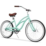 RideOrigin Beach Cruiser Bike for Women Men Adult 26 Inch Bicycle, Mint