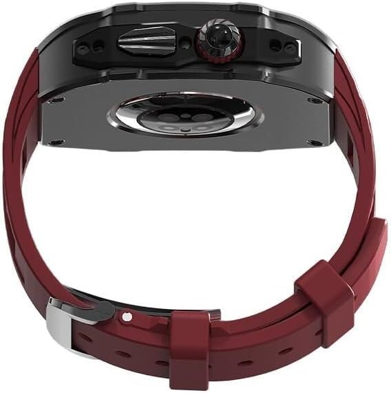 Boîtier de montre en acier inoxydable 49mm et bracelet caoutchouc fluoré iWatch