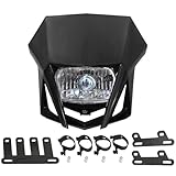 ABCERRSI Dirt Bike Halogen Headlight,Motorcycle Front Headlamp Kit Compatible with KLX XR CRF DRZ RMZ RM WR YZ XT XT TTR 85 125 150 230 250 450 F X Black