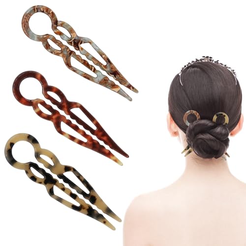 3Pcs Double-Slot Locking Design Premium Womens Hair Clip Prestige Hair Pin Double-Notch Locking Mechanism Anti-Loosening Women Hair Accessories Suitable for Home & Commuting Use