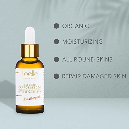 Loelle, Cold-Pressed Carrot Seed Oil, Organic Carrot Oil with Beta Carotene and Antioxidants, Face Oils for Sun-Damaged Skin - Image 4