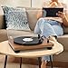 LP&No.1 Bluetooth Vinyl Record Player, Belt-Drive Stereo Turntable for 3 Speed Vinyl Records with Convert Vinyl to Digital (Analog & USB), Built-in Speakers and RCA Output, Yellow Wood