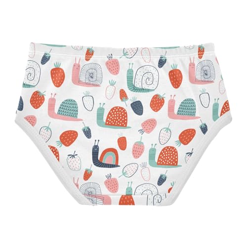 Girls Underwear Soft Cotton Snails Strawberries Kids Panties in Sizes 2/3t, 4t, 5t, 6 and 82