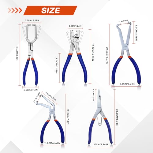 Pinces déconnexion électrique et carburant pour connecteurs auto (Kit 5 pcs)