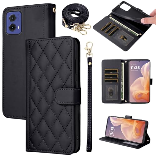 Furiet Argyle Wallet Case for Motorola Moto G85 5G Card Slots Women Black