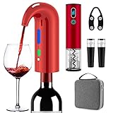 Wine Bottle Opener Fathers Day Gift Set with Electric Wine Opener, Wine Decanter&Wine Aerator and Pourer, wine stopper, Foil Cutter and EVA...