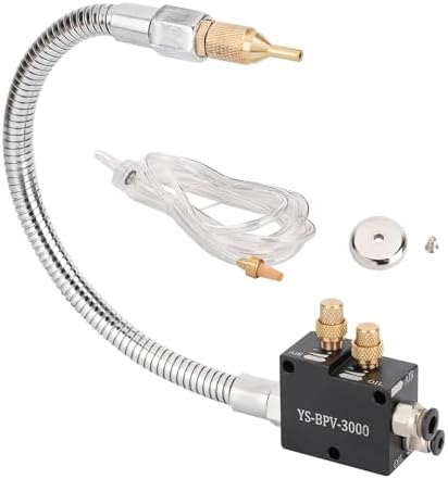 CNZG PNEU 1/4" Coolant Mister with Magnet Base,CNC Cooling Spray for Milling Machine and Metal Lathe Mill,Air Sprayer Mist Lubrication System on Engraving Tools and Accessories(Metal Tube)