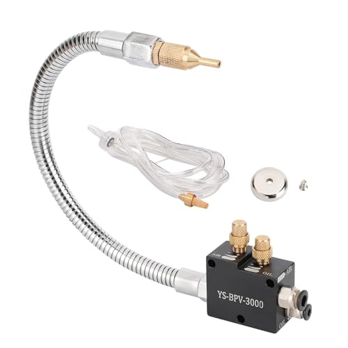 CNZG PNEU 1/4' CNC Coolant Mister for Milling Machine with Magnet Base,Cooling Sprayer Mist Coolant Lubrication Spray Nozzle System for Mill Metal Lathe(Metal Tube)