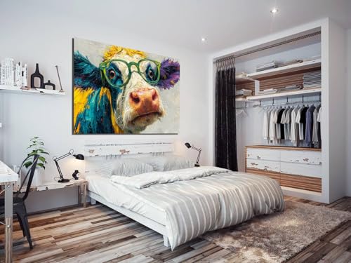 Cuadros de baño y salón modernos para transformar estancias con vacas de colores 2