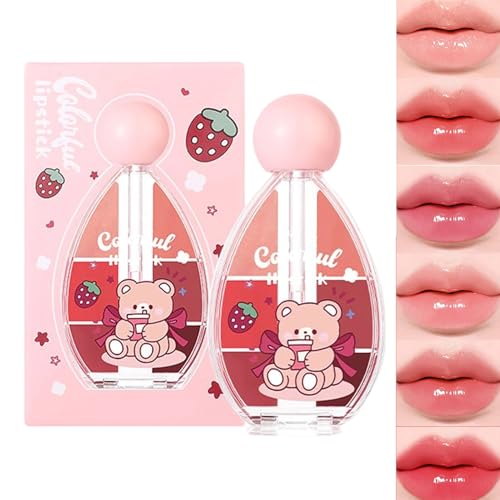 Palette De Gloss Pour Les Lèvres,Rouge à Lèvres Brillant Hydratant Teinté 6 Couleurs | Brillant à Teinté Hydratant et Résistant à la Transpiration |...