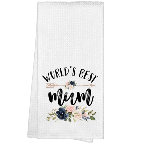WAITPI Mum Mom Gifts Kitchen Towels, World's Best Mum...
