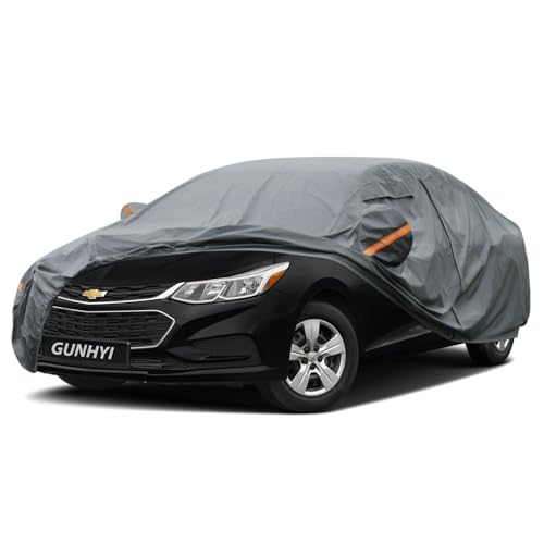 Image of GUNHYI Premium Car Cover Custom Fit Chevrolet Cruze Sedan, 16 Layers Heavy Duty Car Cover Waterproof All Weather with Zipper Door for Sun Rain Snow Dust Uv Protection