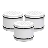 FilterLogic WHR-140 Shower Head Water Filter, Replacement for Culligan WHR-140, WSH-C125, HSH-C135, ISH-100 Shower Water Filter Units, with Advanced KDF Filtration Material, Pack of 3