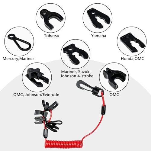 Image of Universal Boat Safety Lanyard Kill Switch with 7 Keys
