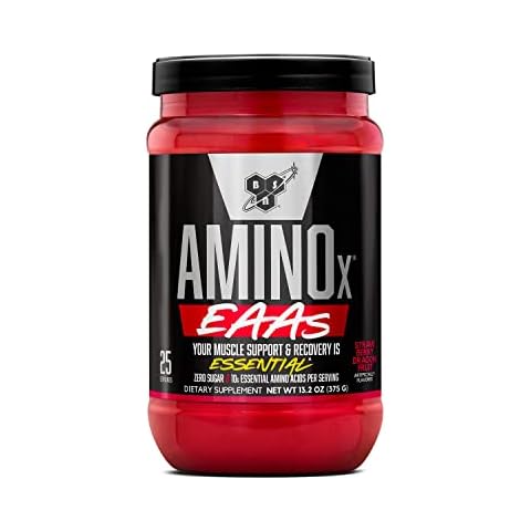 BSN Amino X EAAs, Muscle Recovery & Endurance, 10g Essential Amino Acids, 5g BCAAs, Zero Sugar, Caffeine Free, Strawberry Dragonfruit, 13.2oz, 25 Servings Cover