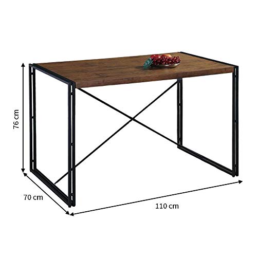 Conjunto de Mesa Wooden com 4 Cadeiras Preto e Ipê