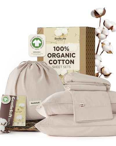 Bedsure Organic Cotton Queen Sheet Set